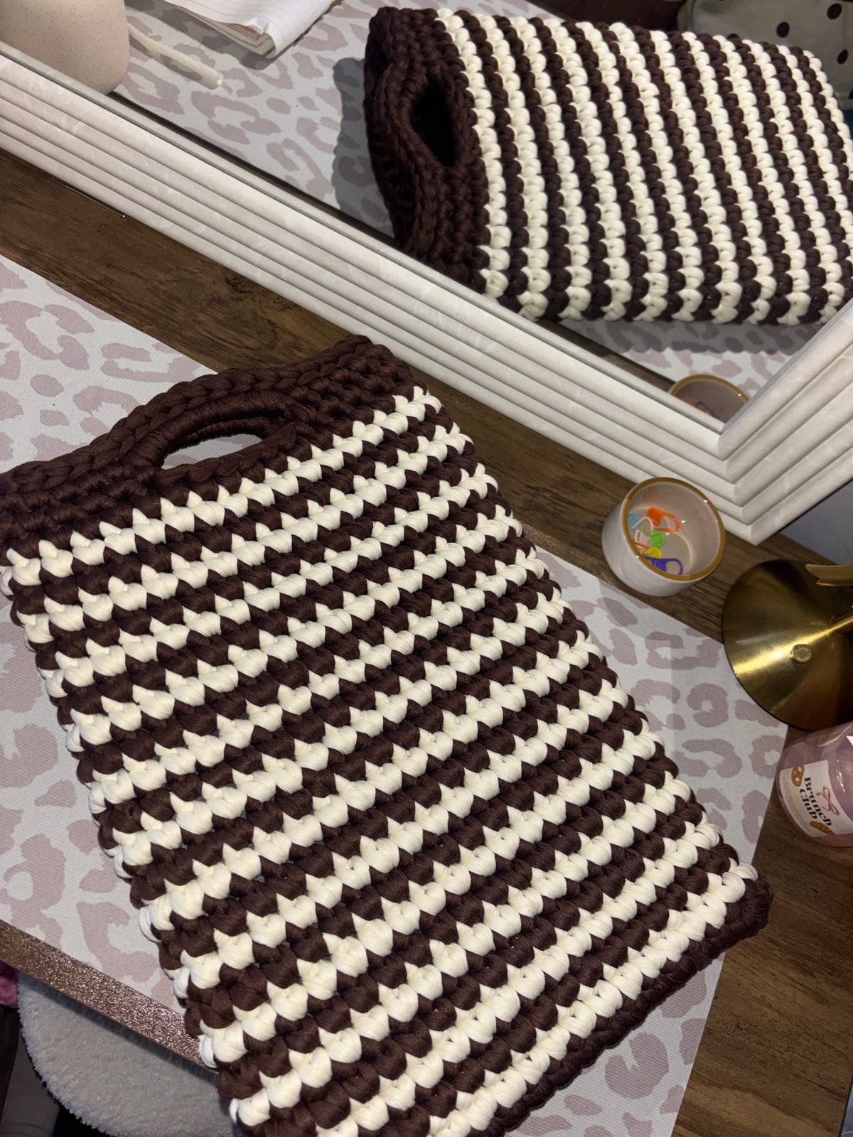 Mocha Stripe Laptop Sleeve